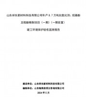 山東祥東新材料科技有限公司年產(chǎn)8.7萬噸抗氧化劑、烷基酚及粗酚精制項目(一期)(一期裝置)竣工環(huán)境保護驗收監(jiān)測報告